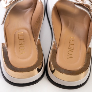 Dama Piele Albă cu Catarame Aurii Voetti