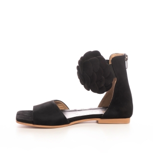 Sandale Elegante Damă cu Floare Neagră - Voetti