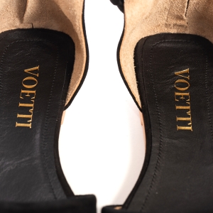 Sandale Elegante Damă cu Floare Neagră - Voetti