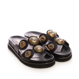 Dama Piele Negri cu Ornamente Aurii VOETTI