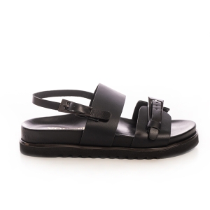 Sandale Damă Elegantă Piele Neagră Cataramă