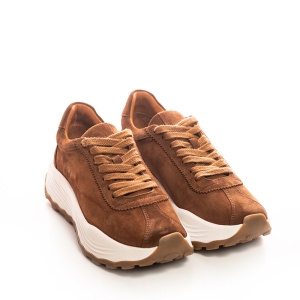 Adidași Damă Piele Întoarsă Maro - Confort & Stil**