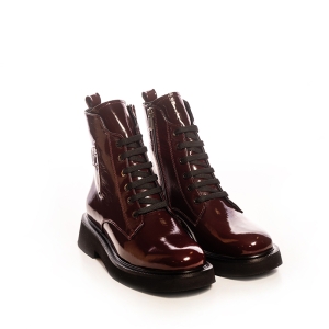 Ghete Dama Tip Bocanc, Piele Bordeaux Lacuita - Stil si Confort!