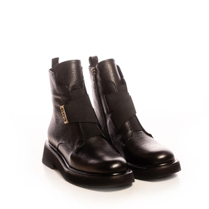 Ghete dama piele negre cu bareta elastica