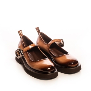 Pantofi Dama Maro Lucios cu Cataramă - Eleganță Modernă!