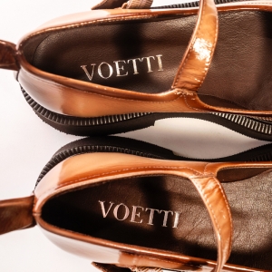 Pantofi Dama Maro Lucios cu Cataramă - Eleganță Modernă!