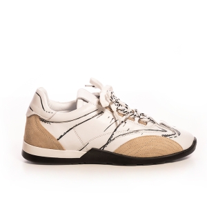 Adidași Fashion VOETTI Damă - Piele, Alb cu Detalii Bej