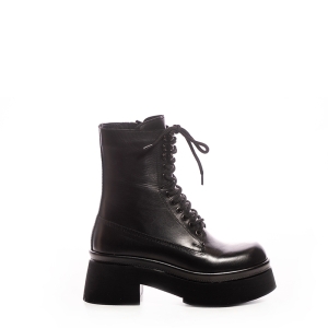 Ghete Dama Piele Negre cu Platforma - Stil si Atitudine!