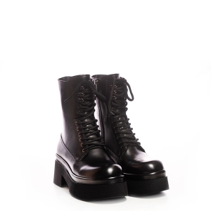 Ghete Dama Piele Negre cu Platforma - Stil si Atitudine!