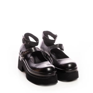 Pantofi Mary Jane cu platformă neagră - Voetti