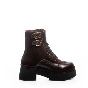 Ghete Platformă Piele Întoarsă Maro - Stil & Confort!