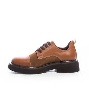 Pantofi Oxford Damă Piele Naturală Maro-Coniac VOETTI