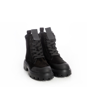 Ghete Dama Tip Bocanc Negre Piele Întoarsă