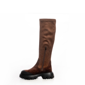 Cizme Dama Maro Piele Întoarsă Cu Talpă Groasă