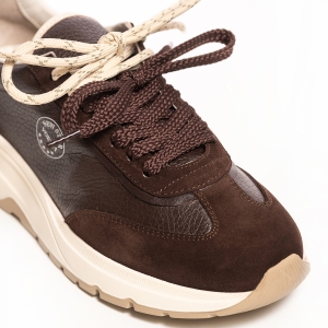 Adidași Damă Piele Întoarsă Maro - Eleganță & Confort