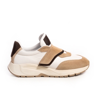 Sneakers Beige Damă - Piele Naturală