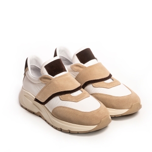 Sneakers Beige Damă - Piele Naturală