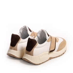 Sneakers Beige Damă - Piele Naturală