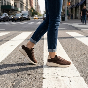 Adidași  Piele Întoarsă Maro - Eleganță & Confort!