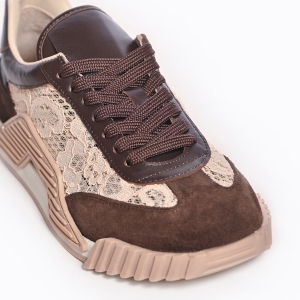 Sneakers Damă Piele & Dantelă - Stil Urban Chic