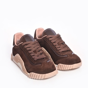 Descoperă eleganța: Sneakers maro din piele întoarsă - Confort & Stil!