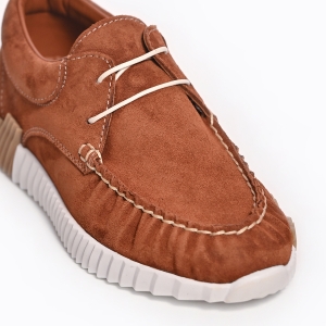 Pantofi Barbatesti Casual din Piele Intoarsa Maro Moderni