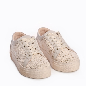 Adidași Dama Dantelă Beige - Eleganță Lejeră!