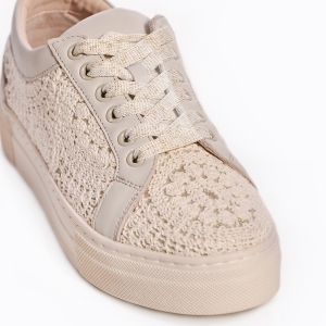Adidași Dama Dantelă Beige - Eleganță Lejeră!