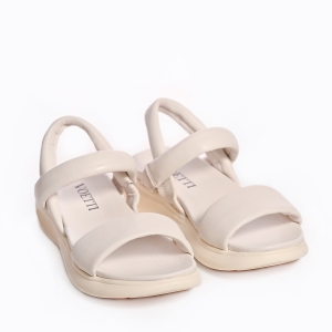 Sandale Damă Trendy - Voetti, Piele Naturală Crem