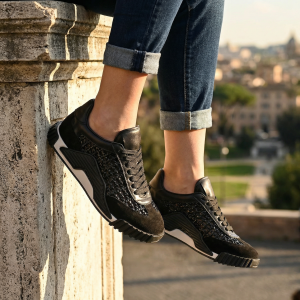 Adidași Negri Piele & Suede - Eleganță și Confort!