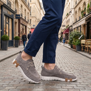 Descoperă confortul suprem cu Mocasinul Gri Casual pentru Bărbați!