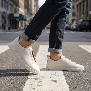 Descoperă eleganța relaxată cu: Sneakeri slip-on din piele naturală - Confort și stil garantat!