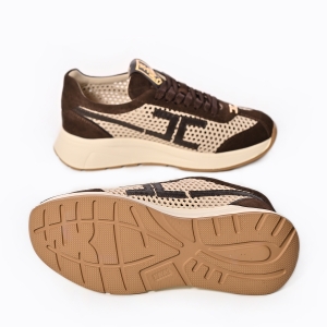 Sneakers Beige Damă - Piele Naturală