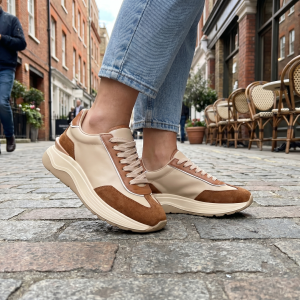 Adidași Piele Damă Maro Bej - Eleganță și confort la fiecare pas!