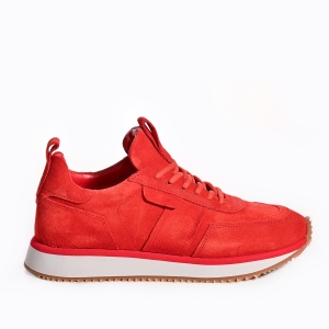 Adidași roșii confortabili piele întoarsă