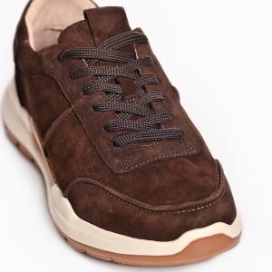 Adidași bărbați maro piele întoarsă casual confortabili