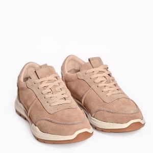 Sneakers piele întoarsă bej bărbați – Confort și stil casual