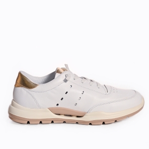 Sneakerși albi piele
