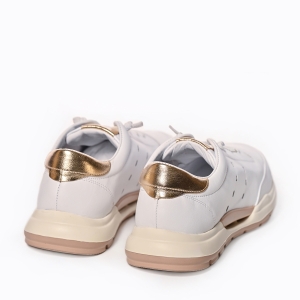 Sneakerși albi piele