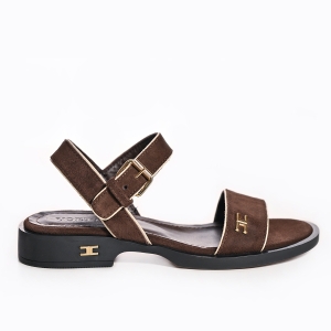 Sandale Damă Maro cu Barete, Platformă Joasă Casual Chic