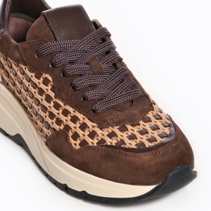 Adidași Damă Maro Eleganți Textură Împletită Auriu Casual