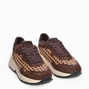Adidași Damă Maro Eleganți Textură Împletită Auriu Casual