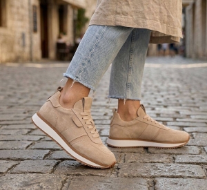 Adidași Piele Întoarsă Bej Casual Confortabili