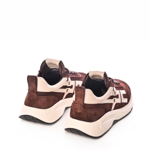 Adidași Maro Piele Întoarsă Bej Talpă Groasă Stil Casual Confort