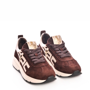 Adidași Maro Piele Întoarsă Bej Talpă Groasă Stil Casual Confort