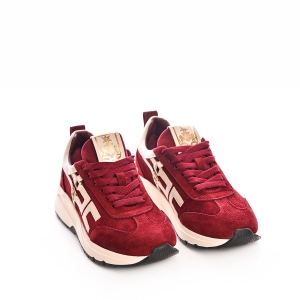 Adidași Dama Bordeaux Piele Întoarsă Talpă Groasă Bej Confort