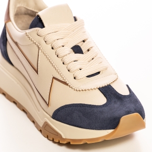 Adidași Femei Piele Crem Bleumarin Stil Urban Confortabil