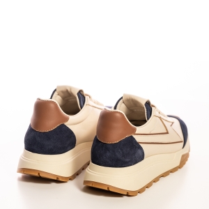Adidași Femei Piele Crem Bleumarin Stil Urban Confortabil