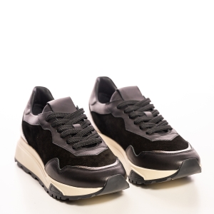 Adidași Femei Negri Piele & Piele Întoarsă, Stil Urban