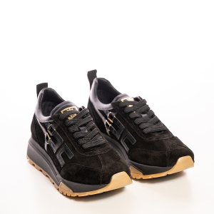 Adidași Femei Negri Piele Întoarsă Talpă Robustă
